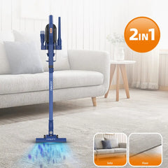 Aspirator Vertical HALEY HY-1917, 600W, Capacitate Recipient 0.8L, Funcționare Uscat, Albastru