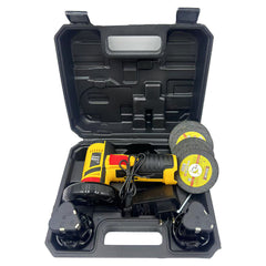 Mini Polizor Flex Unghiular Portabil, AT PERFORMANCE®, 2 acumulatori 12V, 750W, 1500 mAh, 19500 rpm, 6 discuri 76 mm, Autonomie Mare, Portocaliu/Negru.