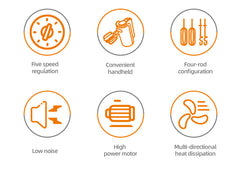 Mixer de Mână Haley 500W, 7 Trepte Viteză, Alb/Albastru, Silențios, Accesorii Incluse