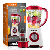 Blender 2 în 1 HALEY® HY-2940, 500W, Capacitate 1.6L, Funcție Ice Crush, Protecție Supraîncălzire, Alb/Roșu