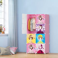 Dulap modular pentru copii, roz, AT PERFORMANCE®, 8 rafturi printese nou