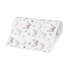 Rola Tapet 3D, autoadeziv/autocolant, AT PERFORMANCE®, spuma moale, design modern, pentru interior, usor de curatat, rezistent la apa, 68cmx2.8m, model fluturi, mov/alb