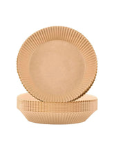 Set 100 bucati hartie de copt, Unica folosinta, Pentru air fryer, 16x16x4.5 cm, Maro, Rotunde