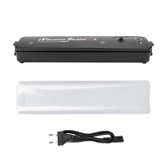 Aparat de vidat si sigilat cu vacuum, NEXTLY, pentru carne, legume, fructe, include 5 pungi pentru vidat, pastreaza prospetimea, negru