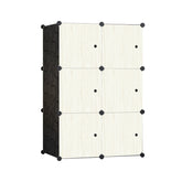 Dulap modular pentru copii, crem, AT PERFORMANCE®, 6 rafturi, durabil, 74X37X110 cm