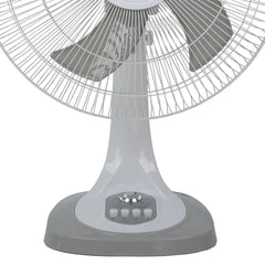 Ventilator de Masă HALEY HY-6018, 16 Inch, 5 Pale, 3 Trepte de Viteză, Oscilație Orizontală, Motor Puternic și Silențios, Alb