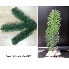 Brad Artificial cu Aspect Natural, 180 cm, Ace 3D si 2D, de Craciun, Mix