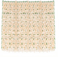 Rulou Artificial de Gard Viu, AT PERFORMANCE din PE Anti-UV, Flori Alb Rose, 100x300 cm