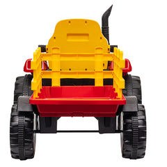 Tractor Electric cu Telecomandă pentru Copii KIDOO, cu Remorcă și Gard, Far, Sunet Motor, Claxon, MP3/USB – 3-6 Ani
