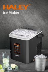 Mașină de Gheață HALEY, 12 kg/24h, Compactă, Avertizare Gheață Plină și Apă Joasă, Curățare Automată, 112W