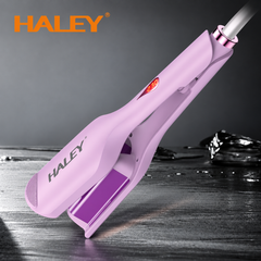 Placă de Creponat Păr HALEY HY-3024, Fier de Păr Ondulat cu Clemă, Plăci Non-Stick, Termostat și Afișaj LED