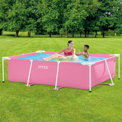 Piscină cu Cadru Metalic Intex, Dreptunghiulară, 220 x 150 x 60 cm, 1.662 L, Roz