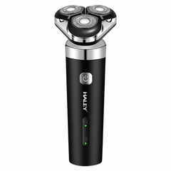 Aparat de Bărbierit Electric HALEY HY-4705 3 în 1, 3 Capete Rotative, Trimmer Barbă și Nas, Încărcare USB, Bărbați
