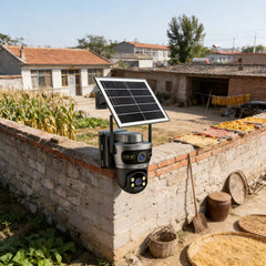 Cameră de Supraveghere Solară HNY 6MP 4G cu Panou Solar, Aplicația Yoosee, Rotire PTZ, IP66, Card 32GB Inclus
