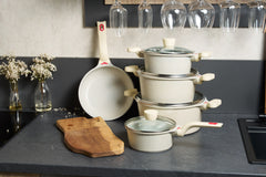 Set oale granit antiaderent, 9 PIESE, Elegance