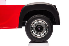 Camion electric cu remorcă pentru copii oficial licentiat, KIDOO, 12V, 2 motoare 35W, telecomandă 2.4G, suspensie pe 4 roți, lumini, muzică, viteză 3-5 km/h, uși funcționale