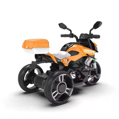 Motocicleta Electrica cu Acumulator Pentru Copii AT PERFORMANCE®, Cu melodii si lumini, 6V, Max 30 kg, 3 Roti, Mers cu spatele, Galben
