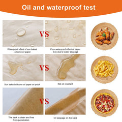 Hartie de copt pentru Air Fryer, AT PERFORMANCE®, rezistent la ulei, rezistent la apa, usor de curatat, model de desene animate, 20×20×4, 5 cm, maro, 30 buc