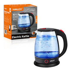Fierbător Electric de Apă HALEY HY-8957, 1500W, 2.0L – Sticlă Termorezistentă, LED Iluminat, Oprire Automată