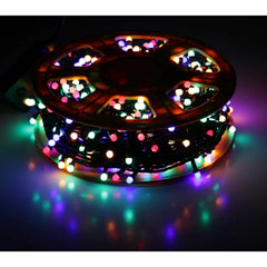 Instalatie de Craciun liniara AT PERFORMANCE®, interior/exterior, rola 50m,8 jocuri de lumini, multicolora, fir negru, 250 led.