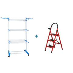 Pachet Promoțional AT PERFORMANCE® – Uscător Vertical 3 Nivele + Scară Pliabilă 3-6 Trepte | Soluția Ideală pentru Organizare și Activități Casnice
