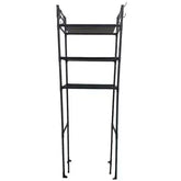 Raft metalic pentru baie, WC, masina de spalat, AT PERFORMANCE®, cu 3 polite, negru, 25x46x152 cm