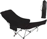 Pachet de 2x Scaun pliabil tip lounge AT PERFORMANCE® – Reclinabil, 4 poziții, reglabil, pentru camping, plajă și pescuit, cu husă de transport – Negru