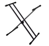 Stativ pentru Orga, Inaltime si Latime Ajustabile, Capacitate Maxima 25 Kg, Insertii de Cauciuc, Constructie In X, Picioare Anti-alunecare, Design Clasic, Negru