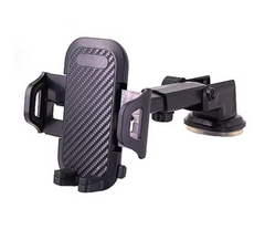 Suport auto universal pentru telefon, 360 de grade, One hand, Ventuza cu adeziv, parpriz sau bord, spatiu pentru cablu alimentare telefon
