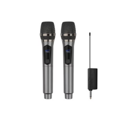 Set 2 microfoane, Wireless, AT PERFORMANCE®, Pentru Karaoke, Negru