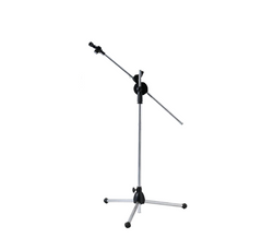 Stativ pentru Microfon Profesional AT PERFORMANCE® – Reglabil pe Înălțime, Metalic, 200 cm, Negru/Argintiu