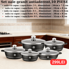 Set oale granit antiaderent,10 PIESE, Pro