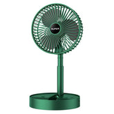Ventilator portabil telescopic cu 3 viteze AT PERFORMANCE®, USB, silențios, montabil pe perete sau masă – Verde, reglabil 180°, compact pentru birou, camping și călătorii