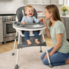 Scaun de masă pentru bebeluși KIDDO KD-44, Roz, cu centură de siguranță în 5 puncte