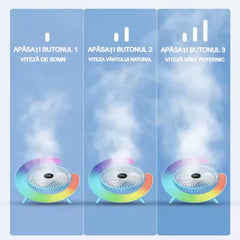 Pachet 2x Ventilator Portabil Verde AT PERFORMANCE® – LED RGB, USB, 3 Viteze, Reglabil 180°