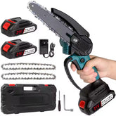 Mini fierastrau electric / mini drujba cu lant pe acumulator AT PERFORMANCE®, 21 V, putere 550 W, lungime lama 6 inch, 2X Lanturi, 2X Baterii