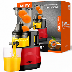 Storcător cu Presare Lentă Haley HY-604, 200W, Slow Juicer, Recipient Suc 300 ml, Recipient Pulpă 300 ml, Filtru Inox cu Micropori, Roșu