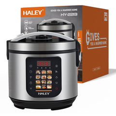 Oală Electrică Multifuncțională pentru Gătit HALEY® HY-2213, 1500W, Capacitate 6 Litri, Panou Digital cu 12 Programe de Gătire, Vas Interior cu Strat Antiaderent, Gătire Rapidă, Economie de Energie