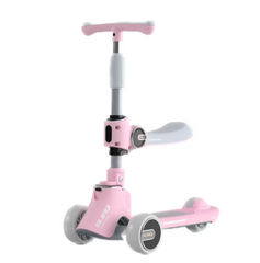 Trotineta 3 In 1, At Performance, Pentru Copii, Ghidon Reglabil Pe Inaltime, Imbunatatit, Scaun Detasabil, 3 Roti Led, Punte Antialunecare, Albastru