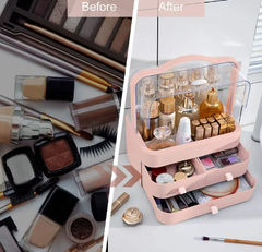 Organizator de depozitare cosmetice, AT PERFORMANCE®, Cutie sertar pentru vitrina cu maner pentru baie, dressing, dormitor, suport pentru machiaj