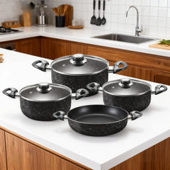 Set Oale Granit Antiaderent AT Performance Royal MN-322, 7 Piese, Marble Non-Stick