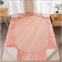 Husa de saltea din bumbac, impermeabila, At Performance, roz, 160x200cm