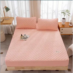 Husa de saltea din bumbac, impermeabila, At Performance, roz, 160x200cm