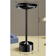 Lampa Led din metal, pentru Restaurante, Mese, Hoteluri, Birouri, reincarcabila prin USB, cu touch, Negru