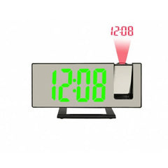 Ceas digital de birou AT PERFORMANCE, Afisaj LED Oglinda, Ora, Data, Temperatura, Alarma, Alimentare prin USB, Verde