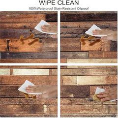 Set x5 Role Tapet 3D, autoadeziv/autocolant, AT PERFORMANCE®, spuma moale, design modern, pentru interior, usor de curatat, rezistent la apa, 68cmx2.8m, model lemn ruginiu