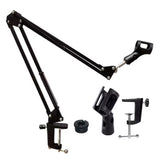 Suport microfon reglabil, pe birou, din oțel, metalic