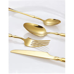 Set de tacamuri At Performance, 24 piese, din otel inoxidabil, Auriu Lucios