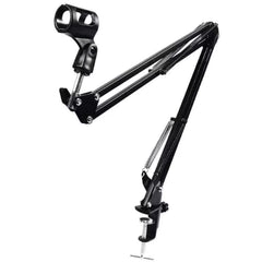 Suport microfon reglabil, pe birou, din oțel, metalic