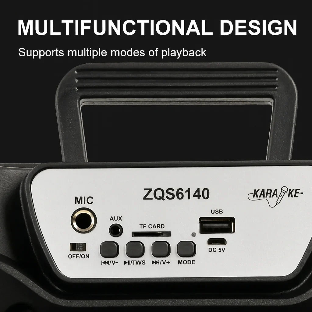 Speaker Bluetooth Portabil 6.5'' cu LED Multicolor și Funcție Hands-Free